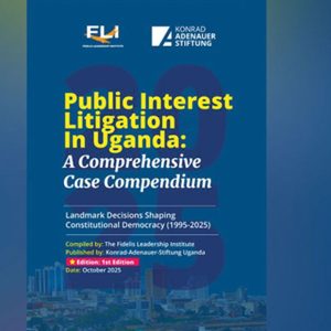 KAS Uganda, in partnership with the FLI, unveiled Uganda’s first-ever Public Interest Litigation KAS Uganda, in partnership with the FLI, unveiled Uganda’s first-ever Public Interest Litigation (PIL) Compendium. The PIL Compendium presents 24 landmark cases that have shaped Uganda’s legal and constitutional development including Charles Onyango Obbo & Andrew Mwenda v Attorney General and the CEHURD v Attorney General cases, which continue to influence freedom of expression and health rights advocacy respectively. Written in clear, accessible language, the publication is a vital learning tool for lawyers, students, civic educators, and citizens interested in understanding how justice evolves in practice.